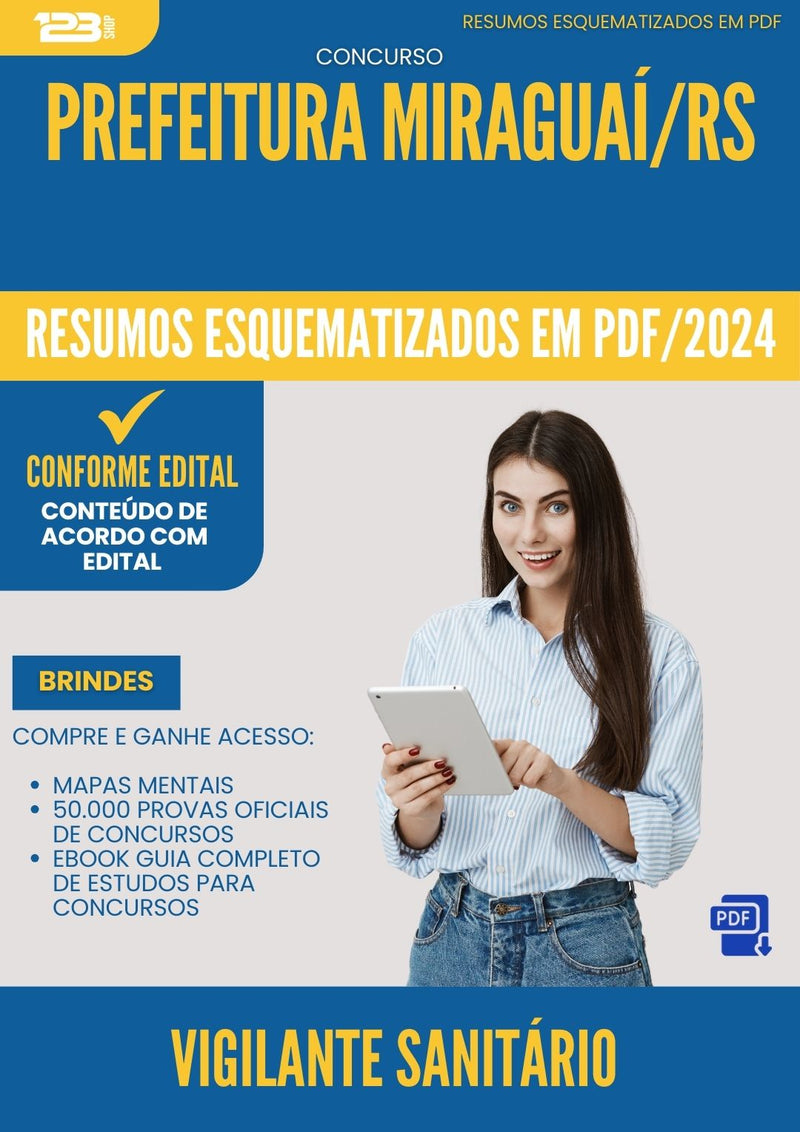 Resumos Esquematizados para Concurso Vigilante Sanitario da Prefeitura Miraguai Rs 2025 - Conteúdo de Acordo com Edital
