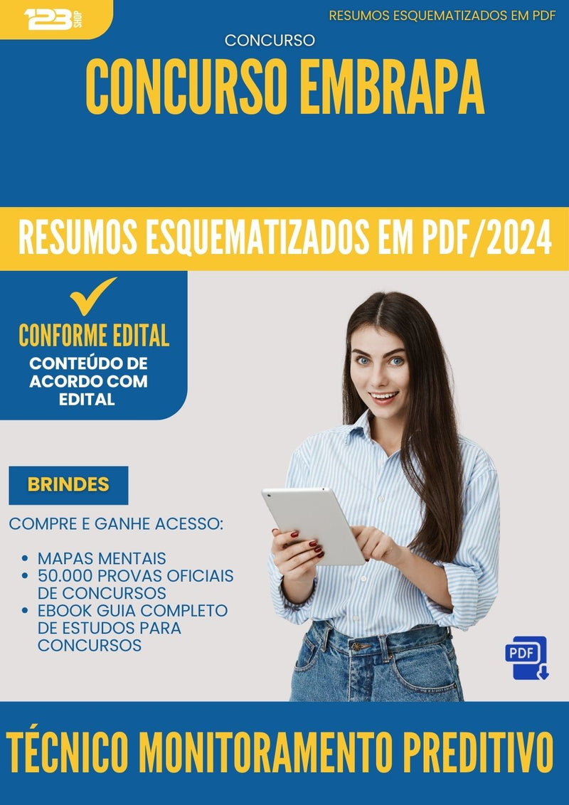 Resumos Esquematizados para Concurso Tecnico Monitoramento Preditivo Embrapa 2025 - Conteúdo de Acordo com Edital