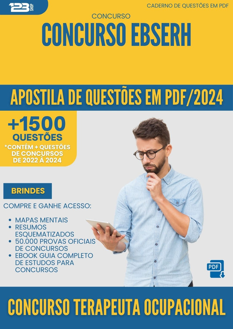 Apostila de Questões para Concurso Terapeuta Ocupacional Ebserh 2025 - Mais de 1.500 Questões