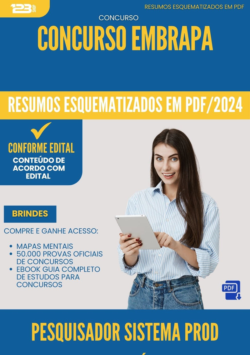 Resumos Esquematizados para Concurso Pesquisador Sistema De Producao Agroecologico Embrapa 2025 - Conteúdo de Acordo com Edital