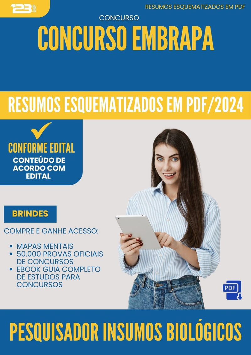 Resumos Esquematizados para Concurso Pesquisador Insumos Biologicos Embrapa 2025 - Conteúdo de Acordo com Edital