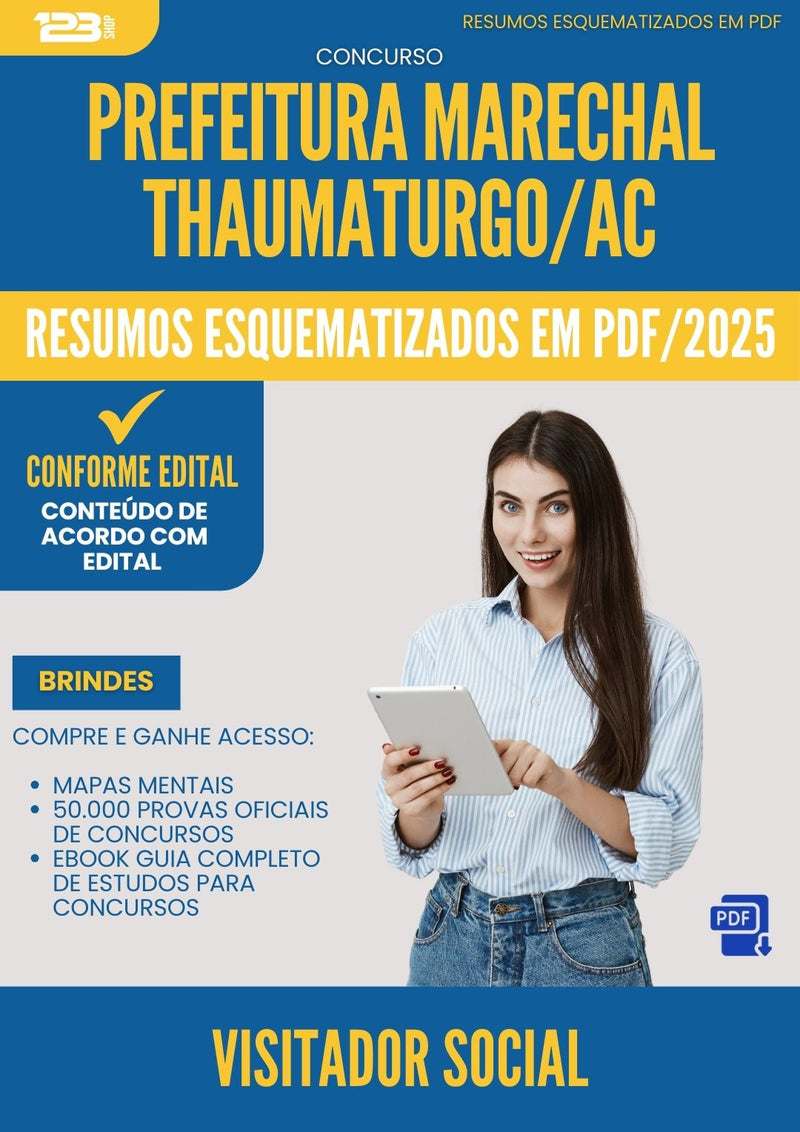 Resumos Esquematizados para Concurso Visitador Social da Prefeitura Marechal Thaumaturgo Ac 2025 - Conteúdo de Acordo com Edital