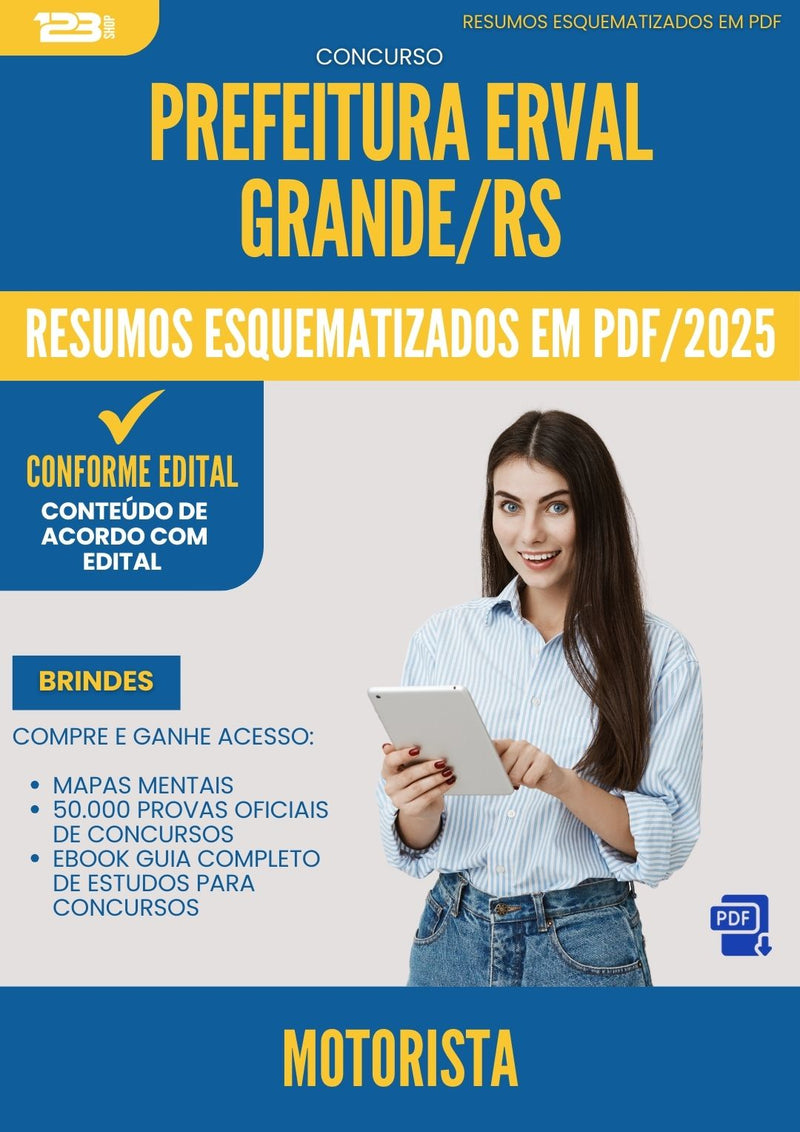Resumos Esquematizados para Concurso Vigilante da Prefeitura Erval Grande Rs 2025 - Conteúdo de Acordo com Edital