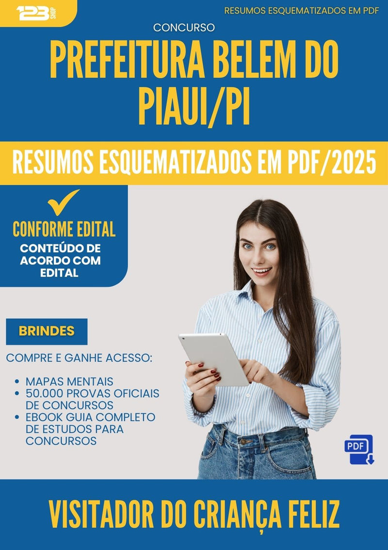Resumos Esquematizados para Concurso Visitador Do Crianca Feliz da Prefeitura Belem Do Piaui Pi 2025 - Conteúdo de Acordo com Edital