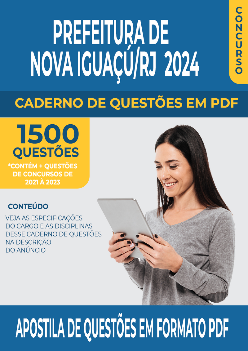 Apostila de Questões para Concurso da Prefeitura de Nova Iguaçú/RJ para Agente de Combate às Endemias - Mais de 1.500 Questões Gabaritadas | loja123shop