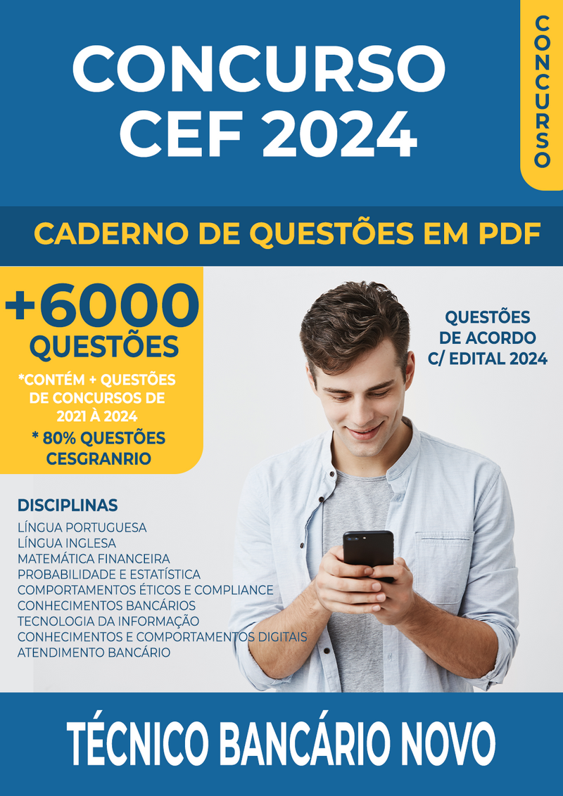 Simulado de Questões para Concurso da Caixa - CEF 2024 - Técnico Bancário Novo- Mais de 6.000 Questões Gabaritadas | loja123shop