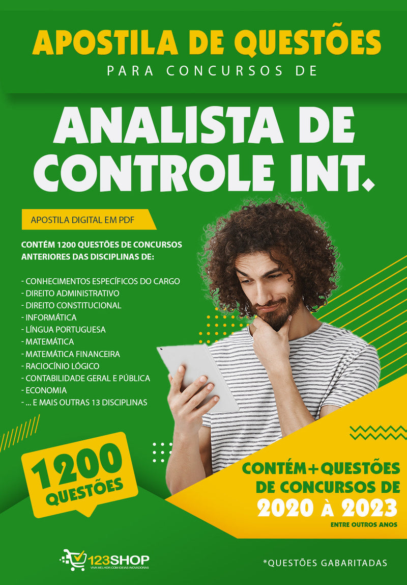 Simulado para Concursos de Analista de Controle Interno - Mais de 1.200 Questões Gabaritadas | loja123shop