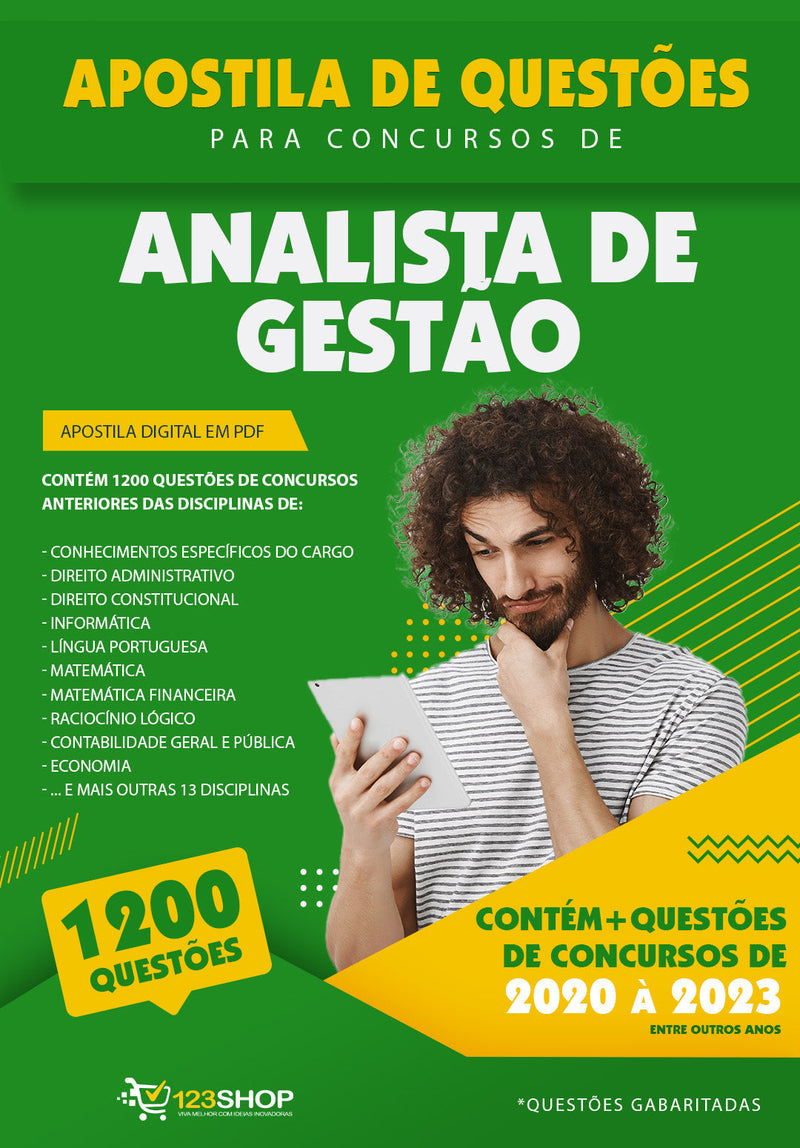 Simulado para Concursos de Analista de Gestão - Mais de 1.200 Questões Gabaritadas | loja123shop