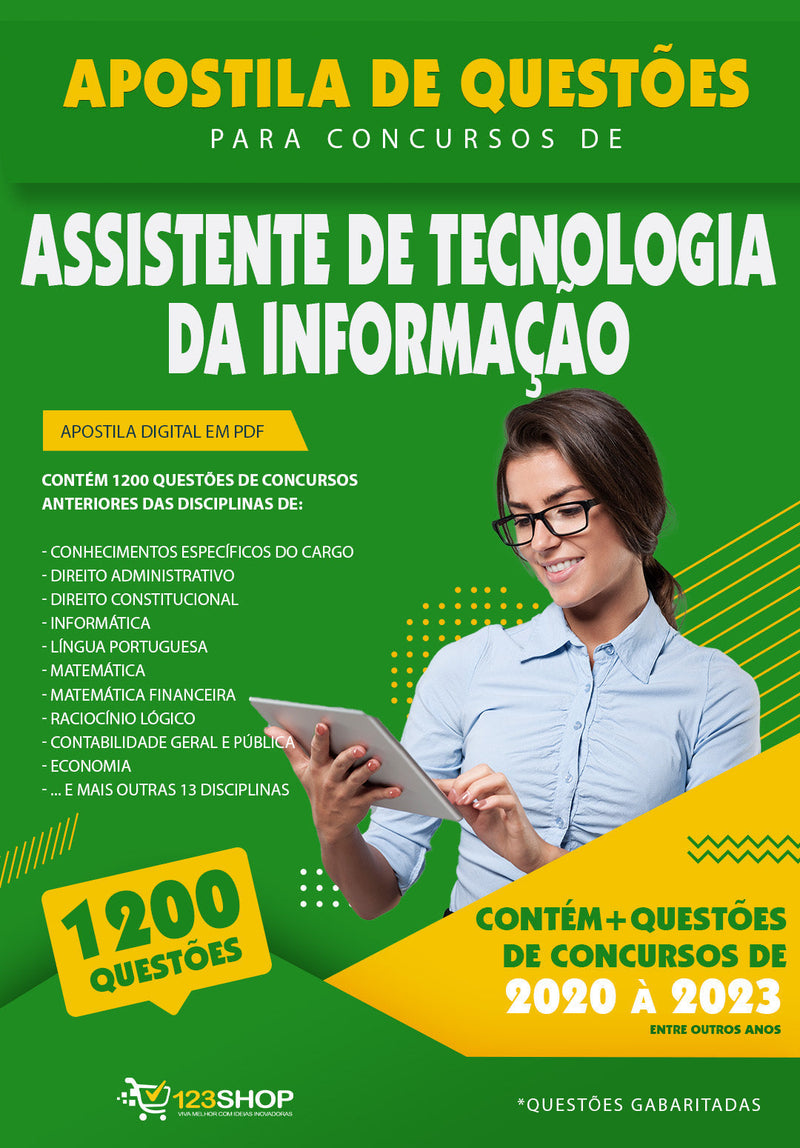 Simulado para Concursos de Assistente de Tecnologia da Informação - Mais de 1.200 Questões Gabaritadas