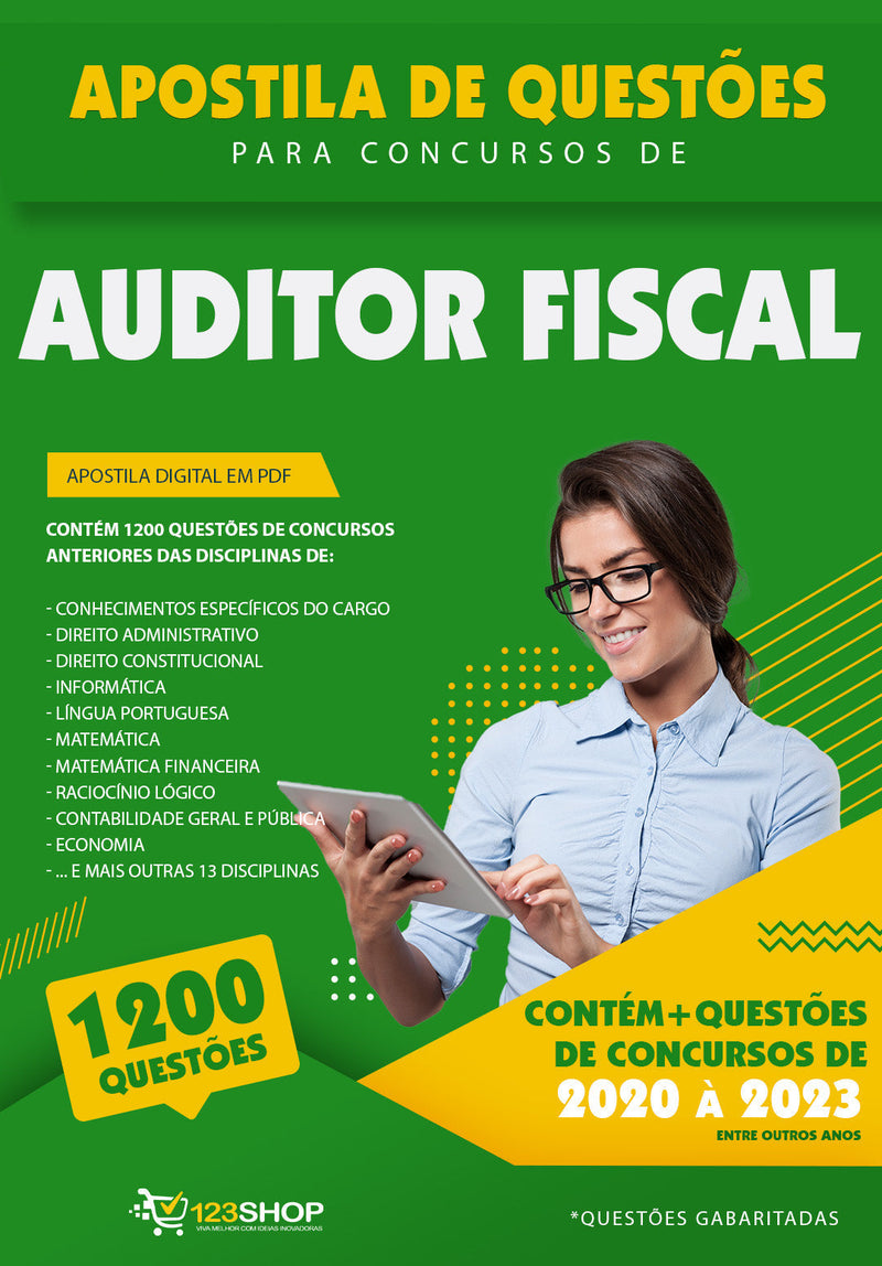 Simulado para Concursos de Auditor Fiscal - Mais de 1.200 Questões Gabaritadas