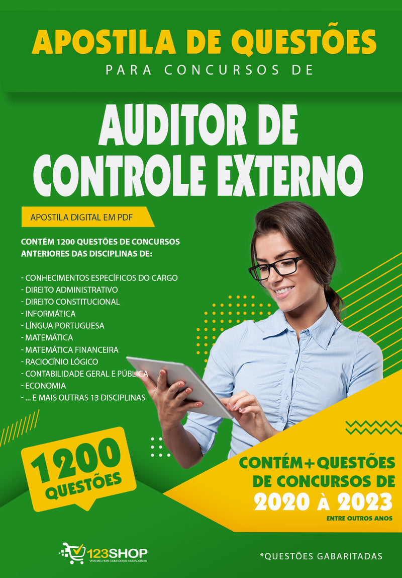 Simulado para Concursos de Auditor de Controle Externo - Mais de 1.200 Questões Gabaritadas