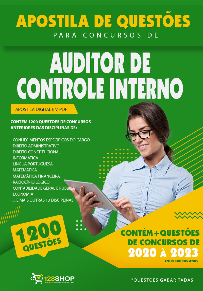 Simulado para Concursos de Auditor de Controle Interno - Mais de 1.200 Questões Gabaritadas