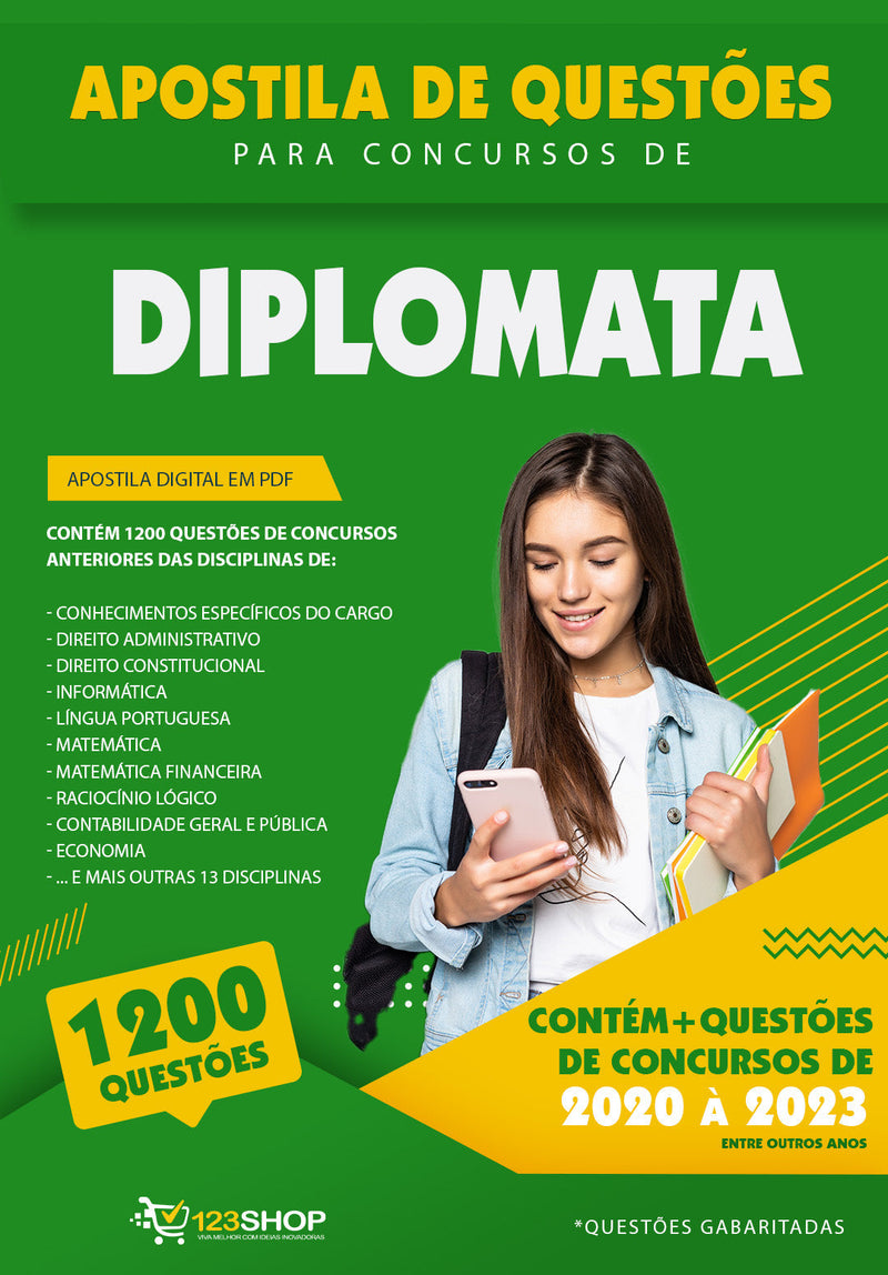 Simulado para Concursos de Diplomata - Mais de 1.200 Questões Gabaritadas