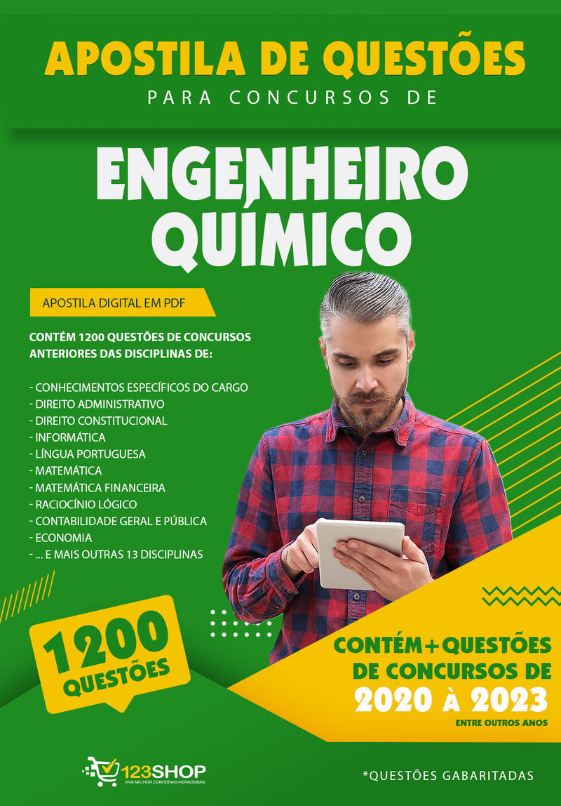 Simulado para Concursos de Engenheiro Químico - Mais de 1.200 Questões Gabaritadas
